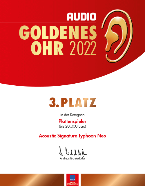 The Typhoon NEO is awarded with the Goldenes Ohr 2022 award.