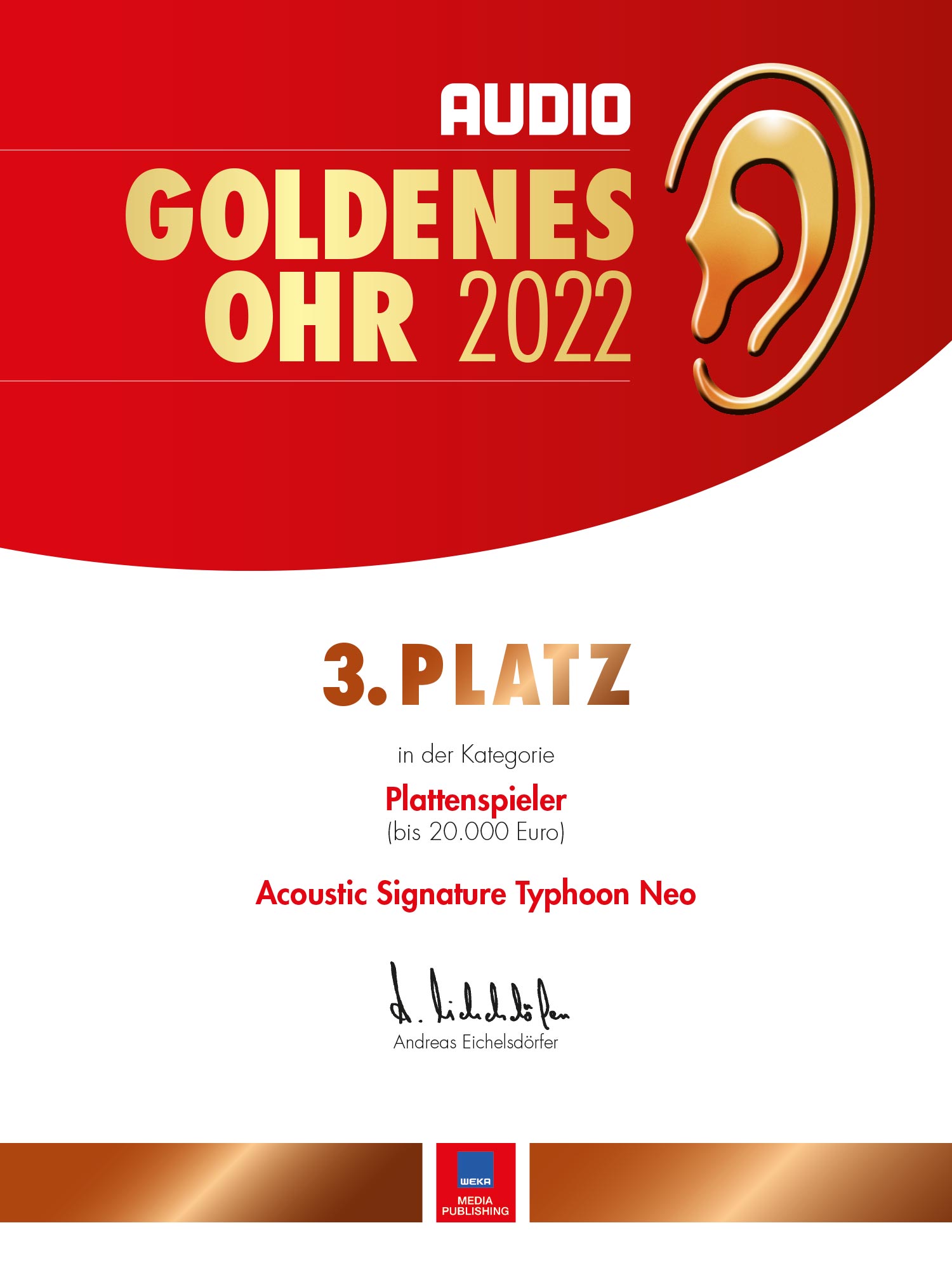 Typhoon NEO receives Goldenes Ohr 2022 award by Audio