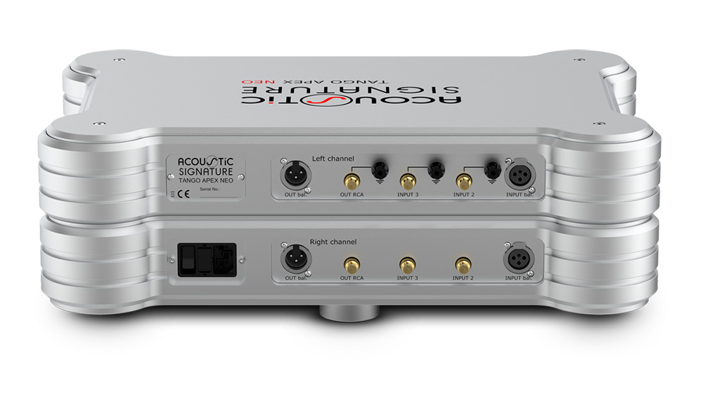Rearview of the new Tango Apex NEO phono preamp